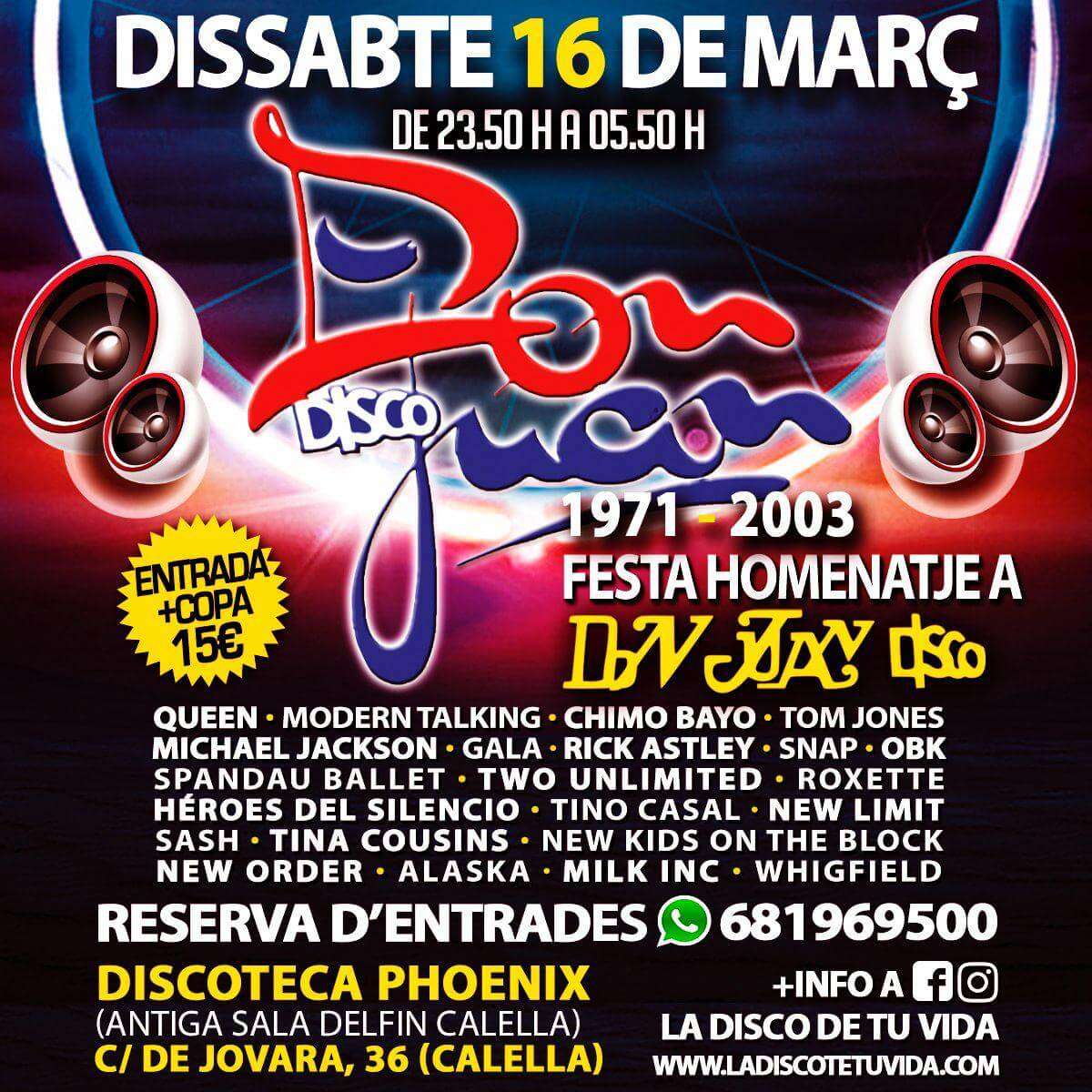 fiesta homenaje Don Juan Disco discoteca Phoneix